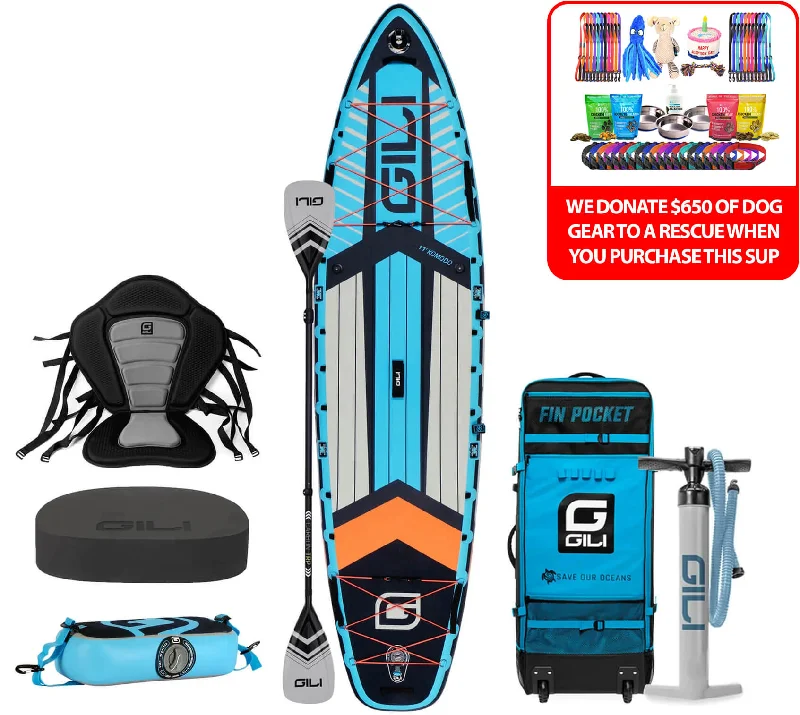 Surf Booties -11' KOMODO Inflatable Paddle Board/Kayak: Dog Rescue Donation Bundle