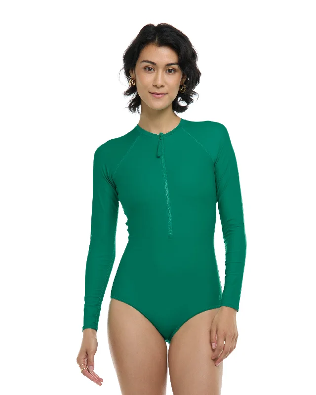 Waterproof Surf Jacket -Smoothies Chanel One-Piece Swimsuit - Viridian