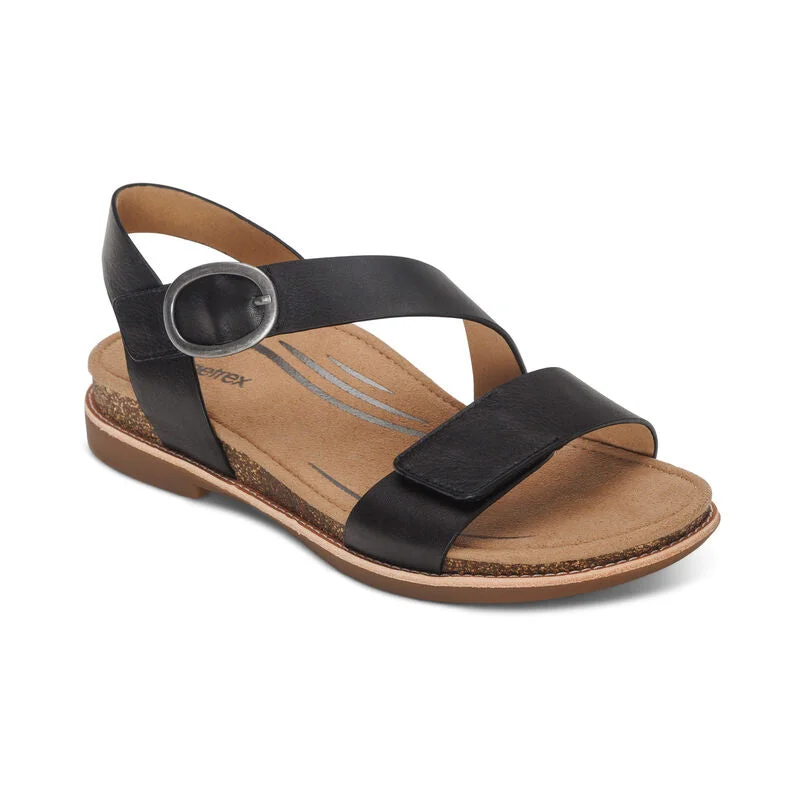 Cold Water Wetsuit -Women's Tamara Asymmetrical Quarter Strap Sandal - Black