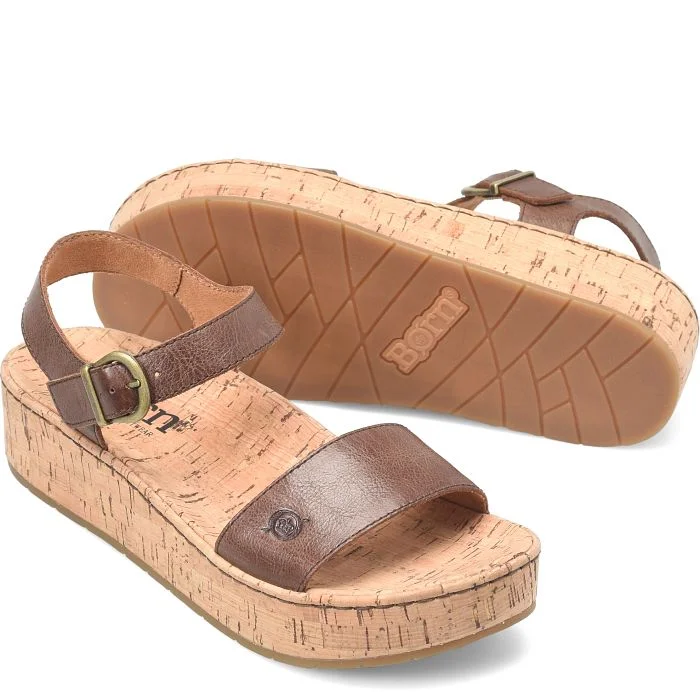 Adjustable Surfboard Fin -Women's Sari Sandal - Dark Brown/Nut