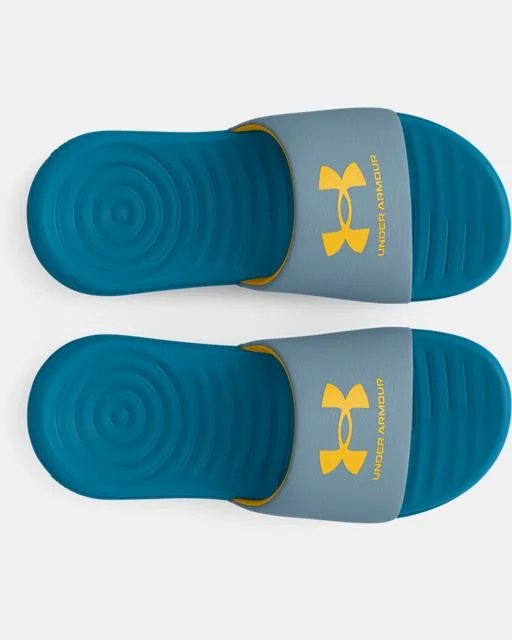 Surfboard Shaping Tool -Kids' UA Ansa Fixed Slide Sandal - Blue/Blue Granite/Tahoe Gold