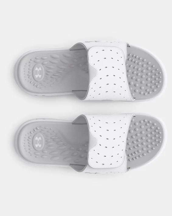 Surfboard Float -Women's UA Ignite 7 Pro Slide Sandal - White/Halo Gray