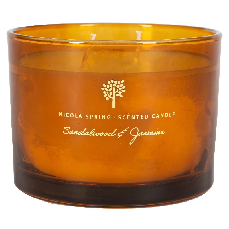 Wetsuit -350g Double Wick Sandalwood & Jasmine Soy Wax Scented Candle - By Nicola Spring